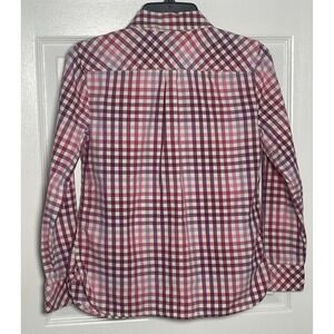 Talbots Petite Small Pink Purple Gingham Plaid Button Down Shirt Women Cotton LS